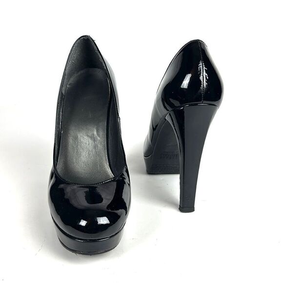 Stuart Weitzman Black Patent Leather High Heels Platform Pumps US 7 - Picture 6 of 15